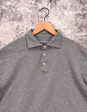 Spier & Mackay Polo Shirt Large Mens Gray Pique Cotton Short Sleeve
